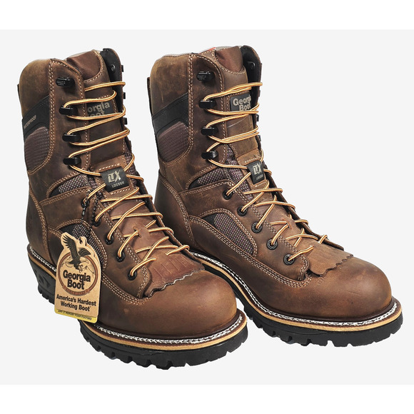 Georgia Boot LTX Men's Size 11.5M Brown Logger Waterproof 9" Work Boots GB00616 - Picture 3 of 16